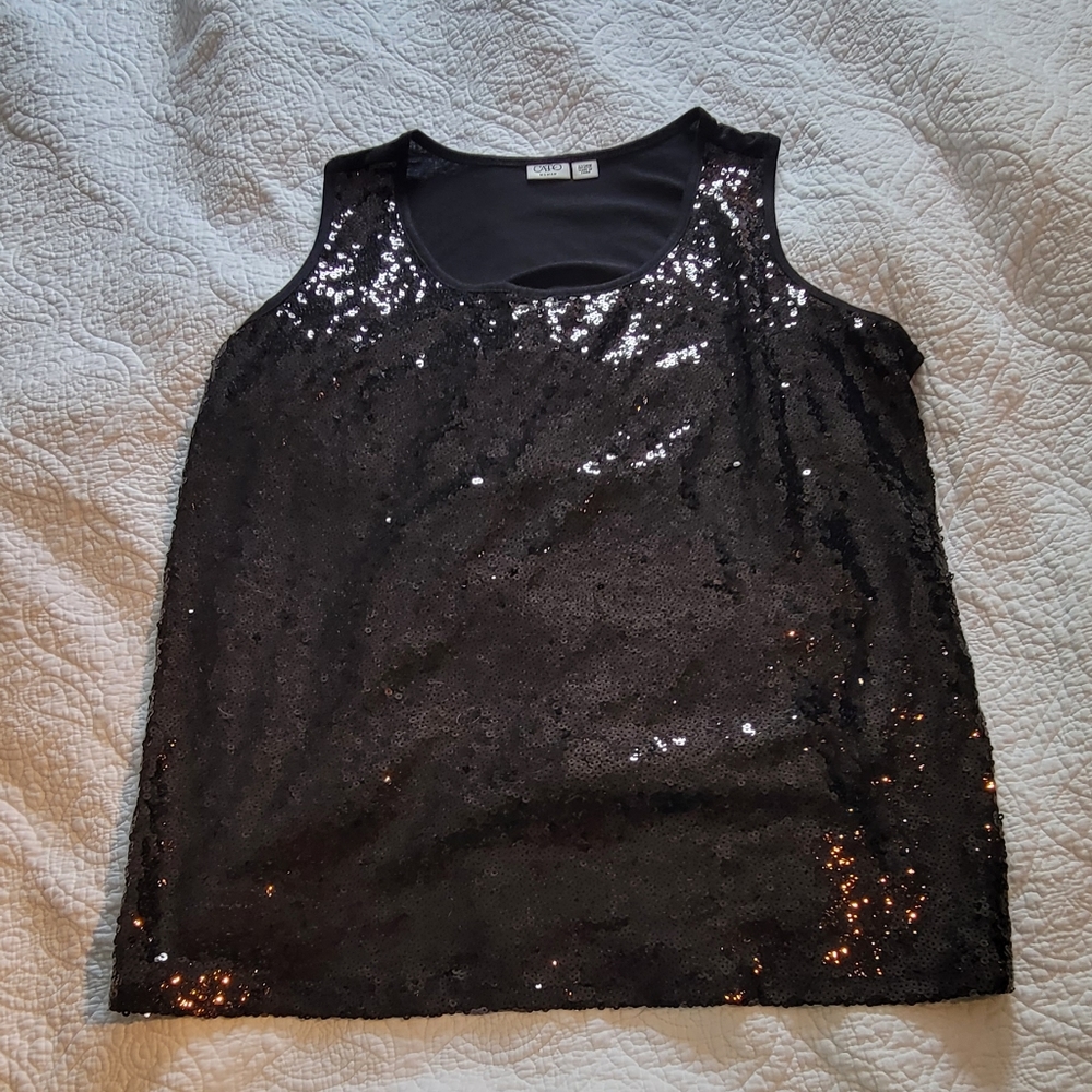 Sequin black tank 22/24